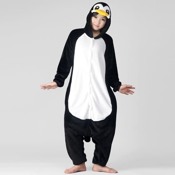 Fancy Cosplay Kostym Onesie Pyjamas Nattkläder för vuxna Pingvin L