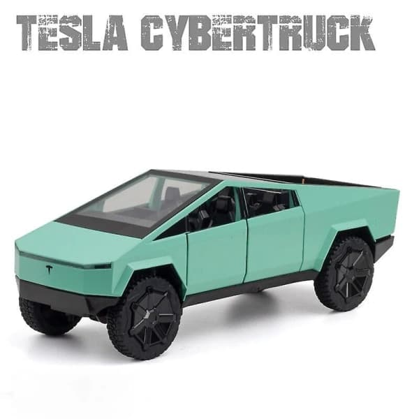 1:24 Tesla Cybertruck Pickup Legering Støbt Legetøjskøretøj Metal Legetøjsbil Model Lyd Og Lys Træk Tilbage Samling Børn