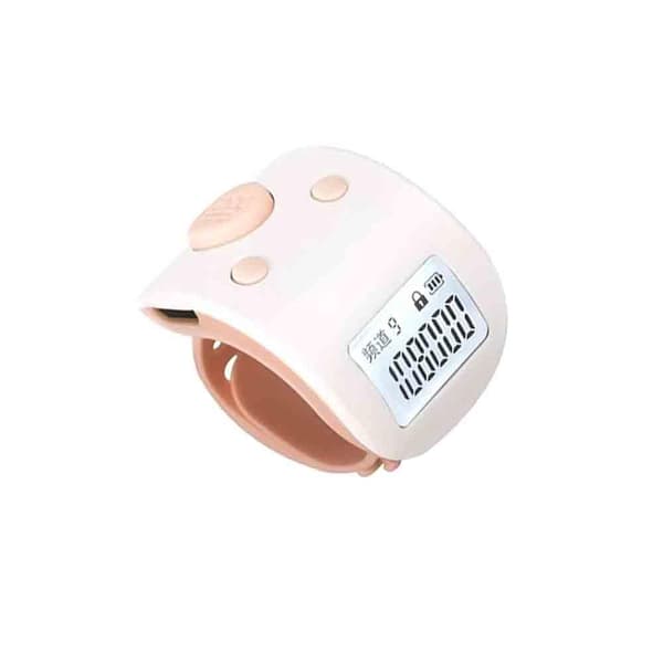 Räknare handpressavläsning elektronisk digital display fingerring räknepunktanordning (rosa) -