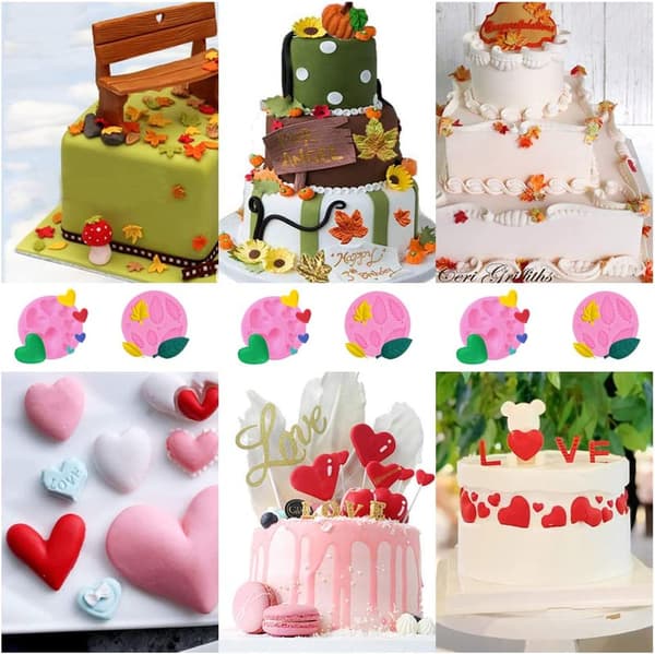 Silikone kageform Fondant Mini Blomster Bagekageværktøjer til Chokolade 6 Stykker