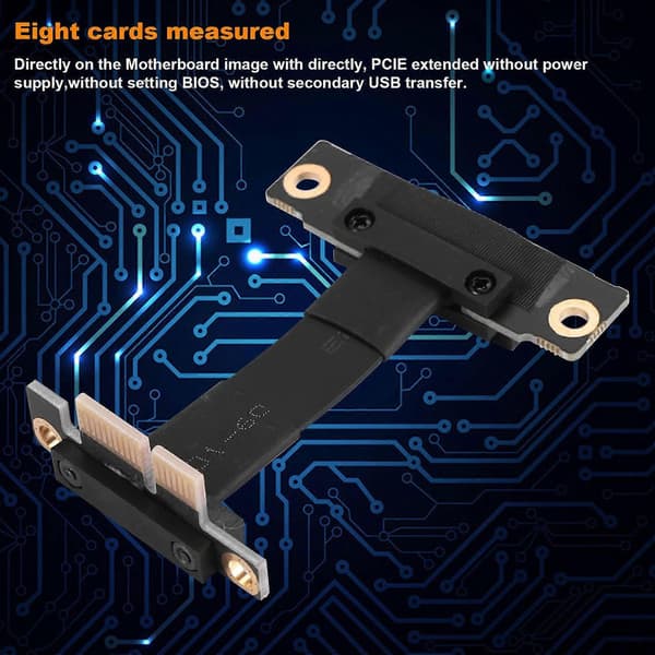 PCIE X1 Riser Cable 90 Degree Right Angle PCIe 3.0 X1 to X1 Extension Cable 8Gbps PCI 1X Riser Card-