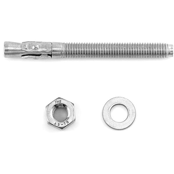 Kilanker, rustfritt stål, 3/8 tommer x 3-3/4 tommer, 5 stk