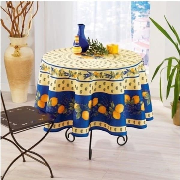 Dukar - PROMO LINGE - Provençale Citron - Polyester - 180cm - sininen blå