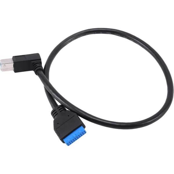 90 graders vinklet USB 3.0 B-type han til A 3.0 hovedkabel 19-bens hovedkabel 50 cm