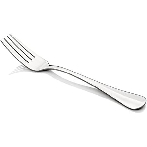 6-delt middagsgaffelsæt 4-takket bordgaffel bestik rustfrit stål flad polering 7-tommer 18 cm