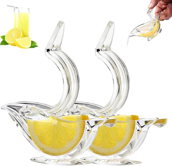 2 stycken Liten fågel citronpress bärbar transparent citron