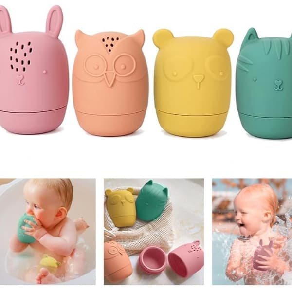 Badeleker for babyer 1-3 år - Silikonformfrie sensoriske vannleker for