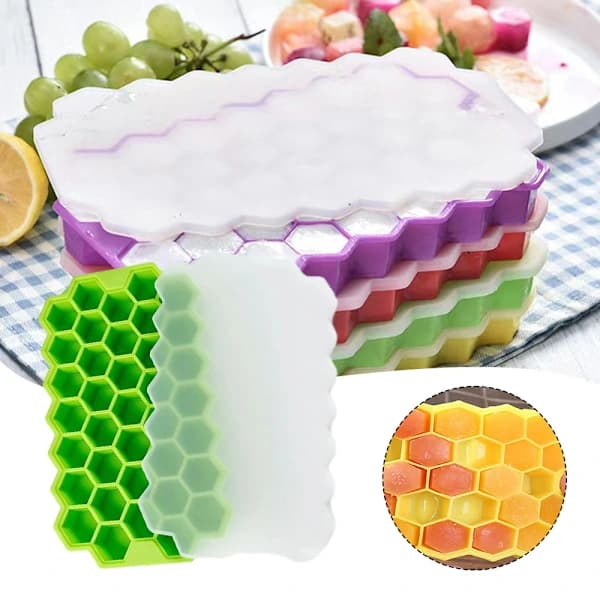 Honeycomb isterningebakke stabelbar DIY isterningemaskineform til hjemmekøkken grøn