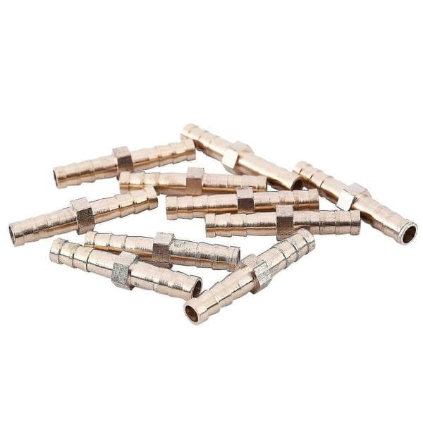 10 deler messing 6 mm rett slangekobling hurtiggull