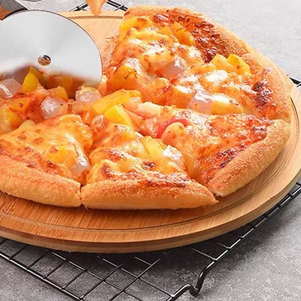 Pizzaskjærer, rustfritt stål med nylonhåndtak, 20 cm (7,8 tommer)