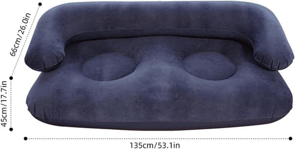 Oppblåsbar campingsofa, komfortabel, oppblåsbar og sammenleggbar, med armlener