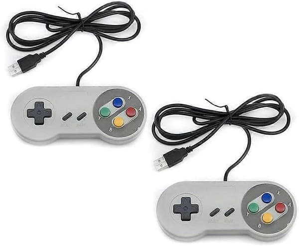 2-pack Wired USB Controllers - Compatible with SNES Emulators - Retro Gaming Joypads Gamepad - Suitable for Gaming PC, Computer, Laptop