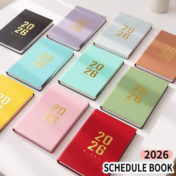 Kalender 2026 - Daglig Kalender - A5-format - 1 dag pr. side - 304 sider - [Sort] - Hardcover