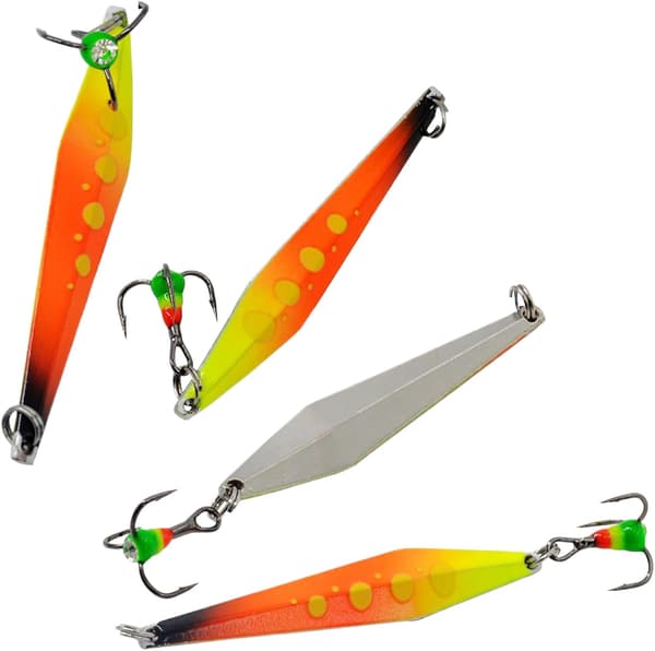 Jigfiskesluker, 5 stk, reflekterende, realistiske -