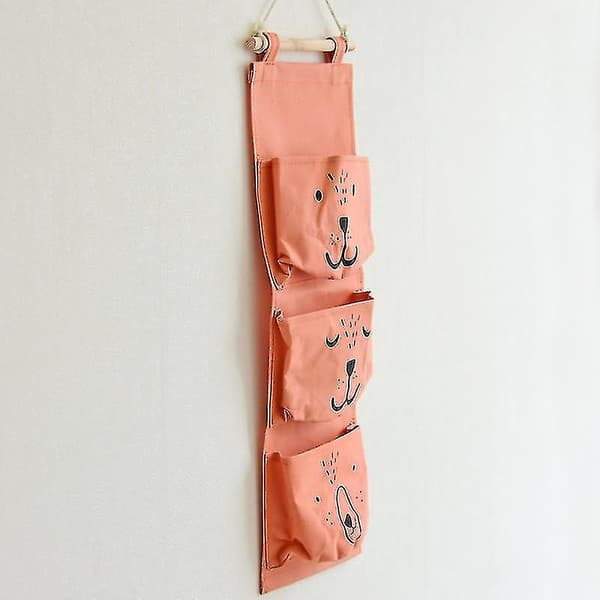 Wall Mounted Bag Bear 3 Pockets Hanger Bathroom Nursery
