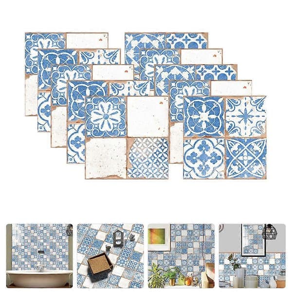 Decorative Removable Tile Stickers for Kitchen and Bathroom 15x15cm Easy to Clean 30pcs A
