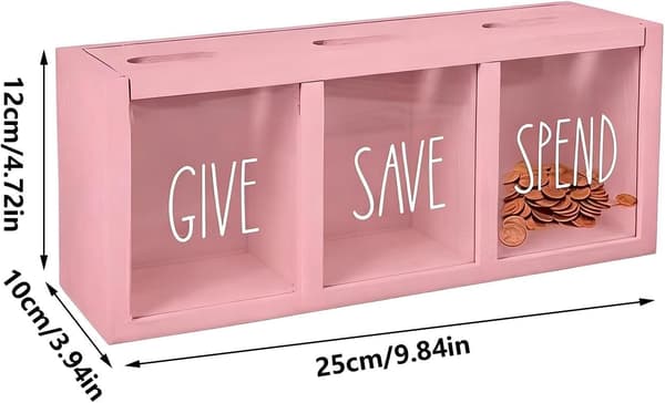 Spardose pengeorganisator med magnetisk lukning E pink - Rosa