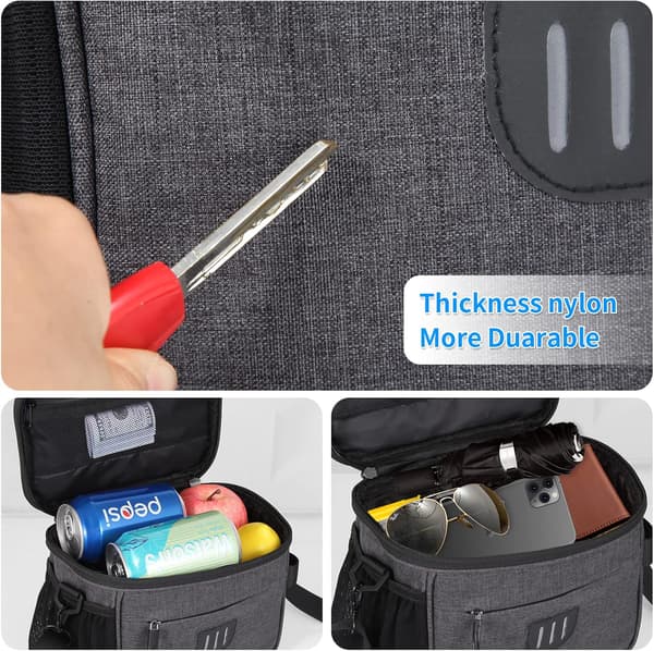 Bicycle Handlebar Bag, Large Front Bike Storage Bag, 6.5 inch Transparent Pocket with Shoulder Strap