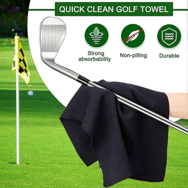 2-pack Microfiber Golf Towel, Tri-fold Sports Towel Waffle Pattern