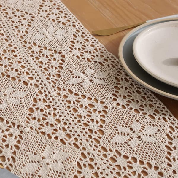 Hæklede Bordløber, 30x220cm Klassisk Blonde Bordløber Tab DXGHC