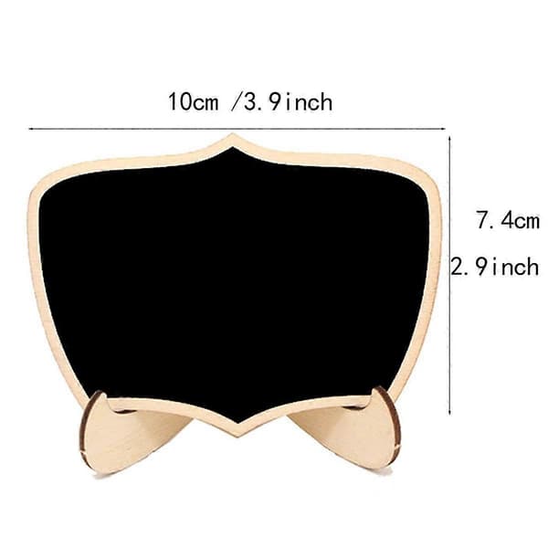 40 Pcs Mini Black Wooden Chalkboards with Support Stand 4 Different Styles Small Blackboards for Wedding Labeling