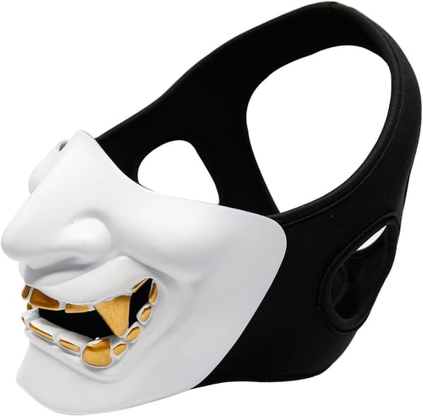 Airsoft Halv ansiktsmaske, Ond Demon Monster Kabuki Samurai Hannya