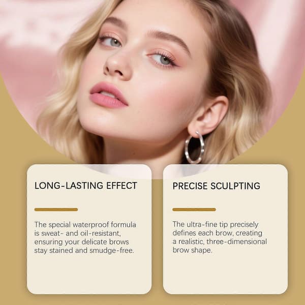 Zephoco Dark Brown Double-Headed Brightening Eyebrow Pencil, Smooth Eyebrow Shape Modification, Soft Color Rendering, Three-Dimensional Makeup Eyebrow Pencil
