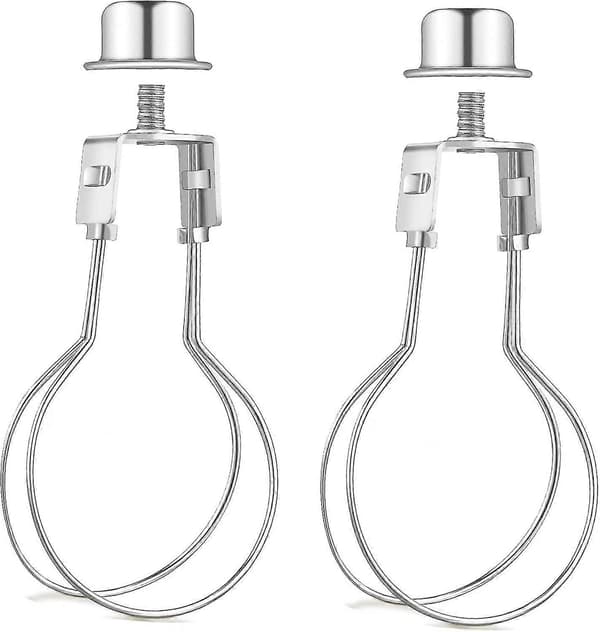 2-paknings lampeskjermholderadaptersett (sølv)
