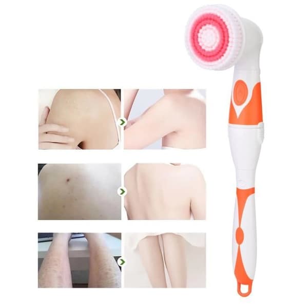 4-i-1 Elektrisk Badborste: Kroppsrengöring, Skrubbning, Dusch, Automatisk Massageborste (Orange)