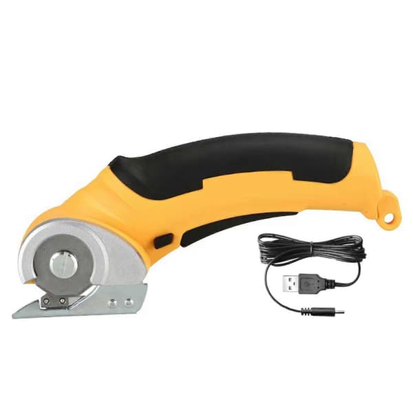 Elektrisk saks for stoff, lett oppladbar stoffkutter for klær/vinyl Yellow Yellow