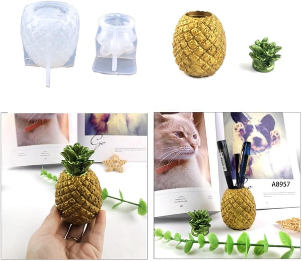Ananasbeholderform - Ananas silikoneform Epoxidharpiksform stor