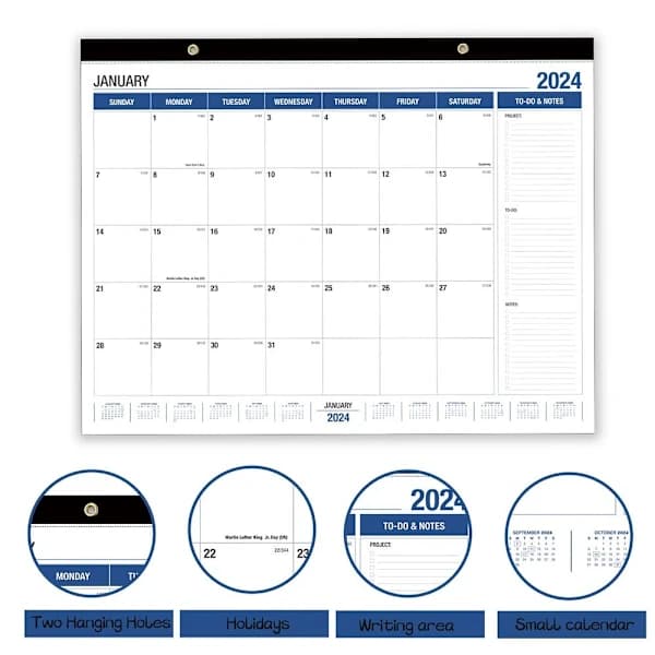 2024-2025 Kalender Vægkalender Daglig Plan