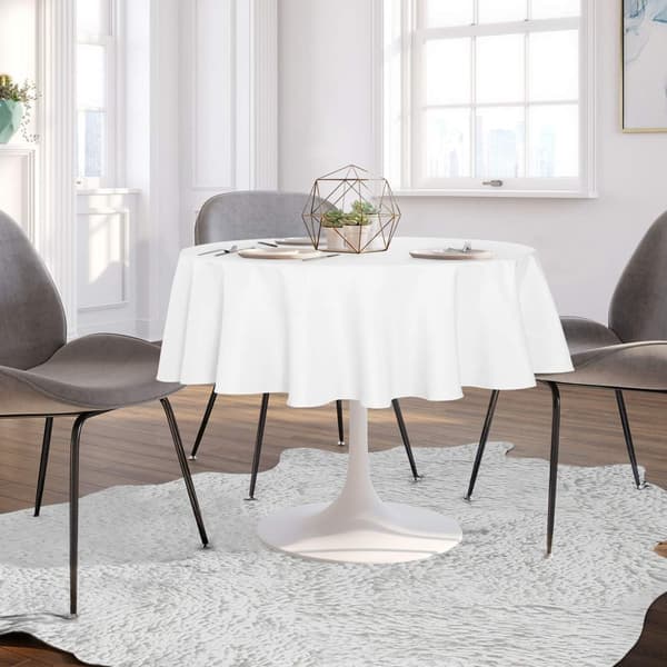 Round Tablecloth - 152 cm - Water-Repellent Spill-Proof Washable Polyester Tablecloth Decorative Fabric Table Cover for Dining Tables, Buffets