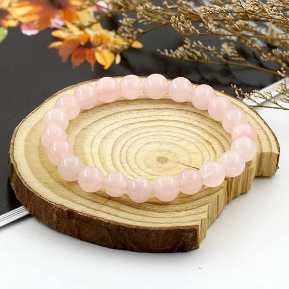 Rosenkvarts Armband Natursten Pärlor Armband Litoterapi i