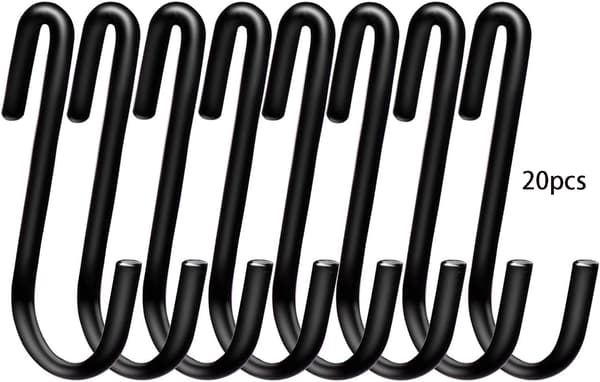 20-pack 6 cm Heavy Duty S-shaped Hooks for Kitchen, Bathroom DXGHC