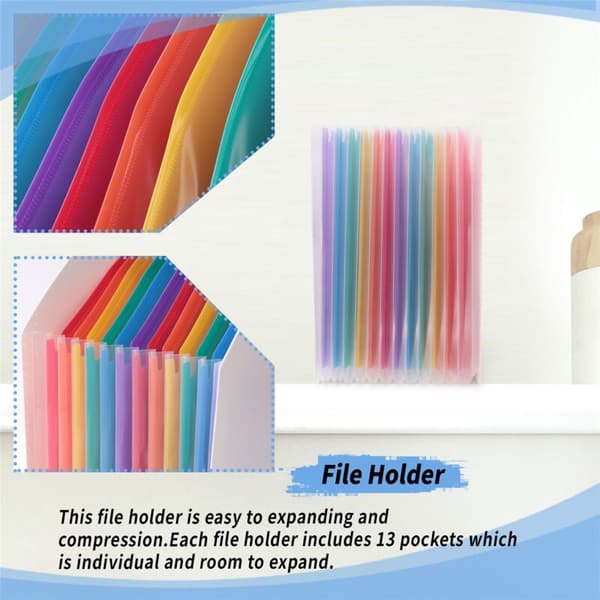 File Holder Extension Permanent File A4 Vertical File Organizer Magazine Journal Office 13 Pockets File Holder