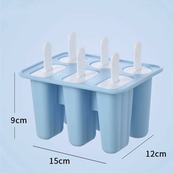 Popsicle-forme, 6-cellede silikoneforme til ispinde, isforme til hjemmelavede frosne ispinde