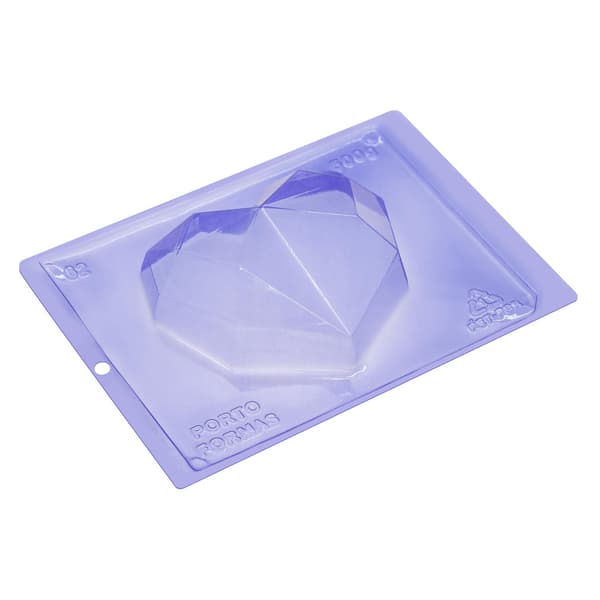 Pralinform Hjerte Sjokoladeform - Porto Formas 62 - Spesiell 3-delt form Transparent transparent