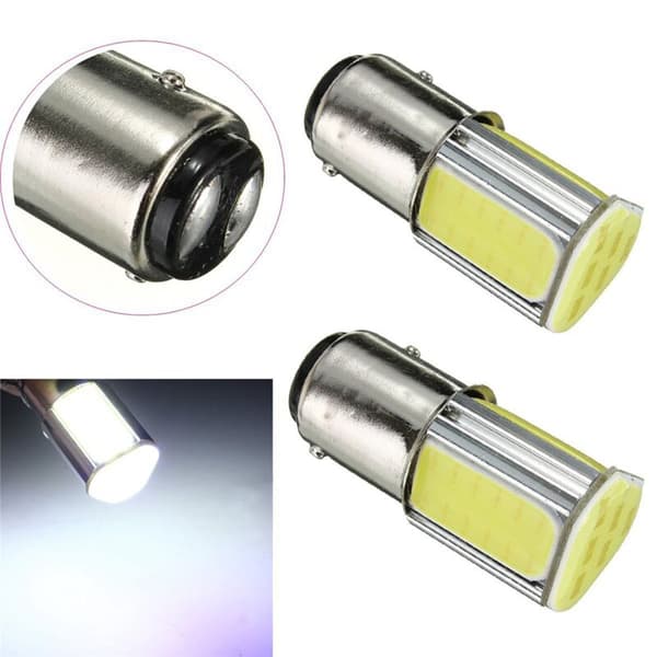 8 x 1157 BAY15D COB LED Bilbrems Blinklys Baklys DC 12V Hvit
