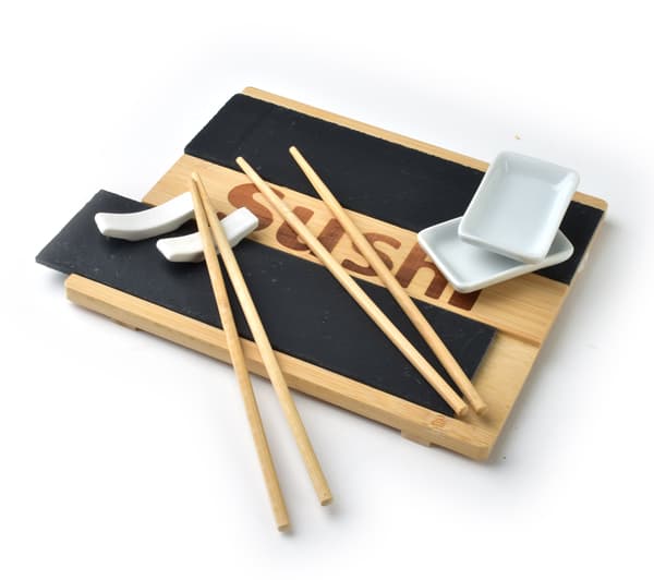 Sushi set for two people in elegant design with accessories