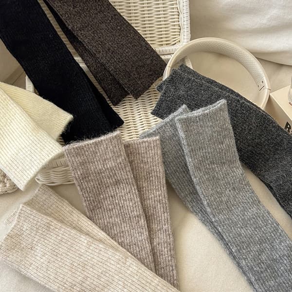 7 par ullsokker - Svart+Hvit+Khaki+Lys Kaffe+Mørk Kaffe+Lys Grå+Mørk Grå, Varme Tykke Sokker