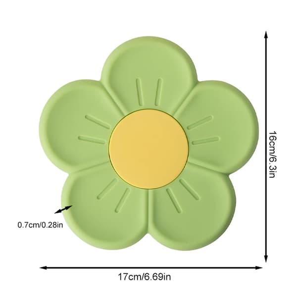 3X Coasters, Cherry Blossom Isolasjonsputer, Tofarget Blomst Silikon Gryteunderlag
