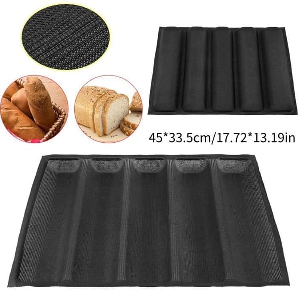 Brødform - Baking - Silikon - 5 baguetter - Non-stick - 44x33 cm