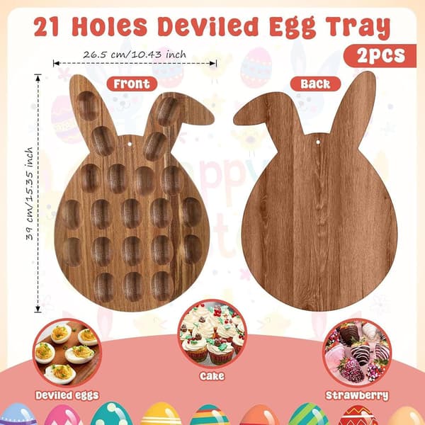 Fylt eggbrett påske snacksskål hare med 21 rom -