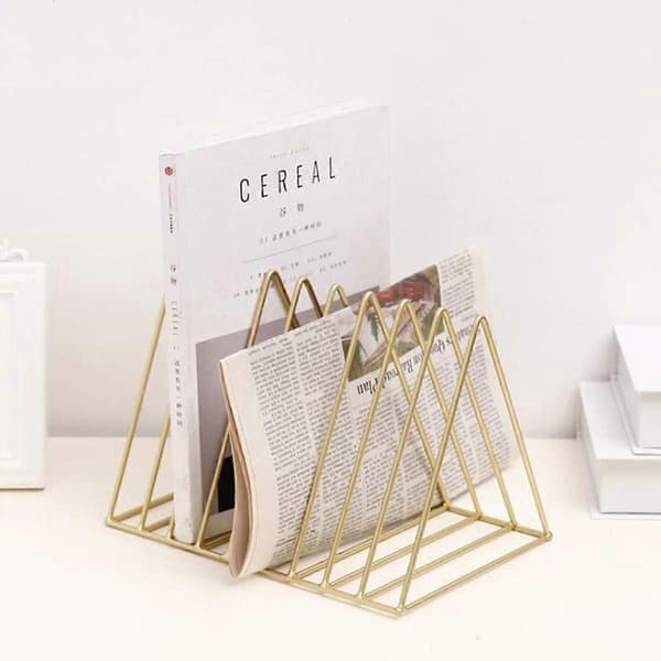 Triangular File Holder, Modern Desk Organizer, 2 pcs Magazine Holder, Desk File Sorter