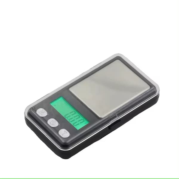 Digital Pocket Scale 0.01g to 200g with LCD Backlight Tare Function and Protective Cover for Travel Silver Black multifärg