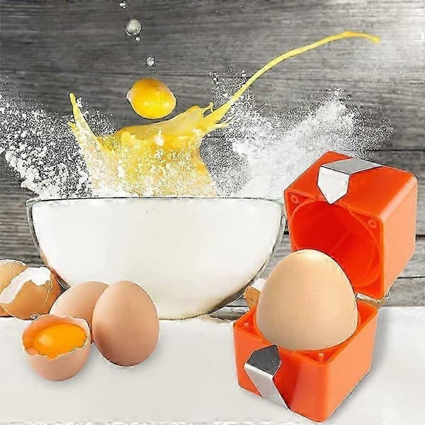 Eggeskallåpner for hardkokte egg, håndholdt eggeskreller, eggetoppkutter, enkel eggknekker, eggeskiver for rå og hardkokte egg K 2 stk 2pcs