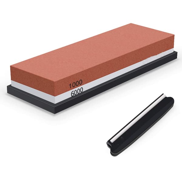 Whetstone / Sharpening Stone Knife Sharpener with Holder and Sharpening Guide Red Grit 1000/6000 Red Red Grit 1000/6000