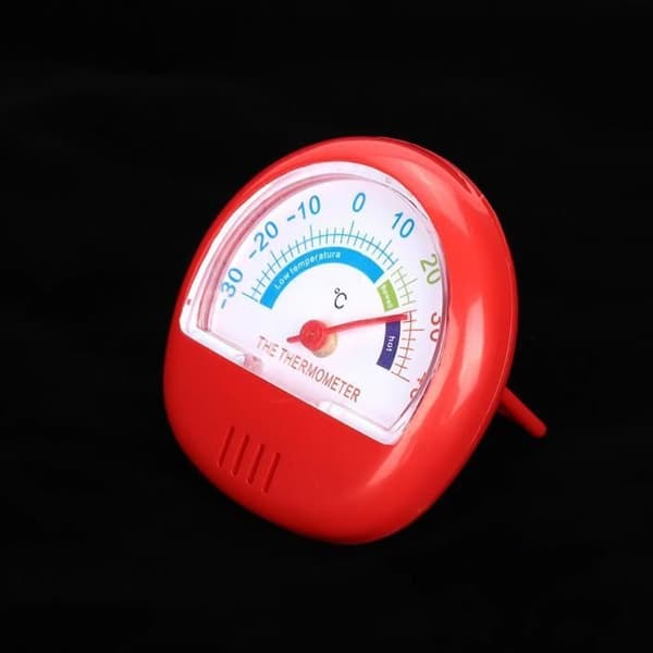 Køle-/frysetermometer med stor urskive (rød mekanisk)