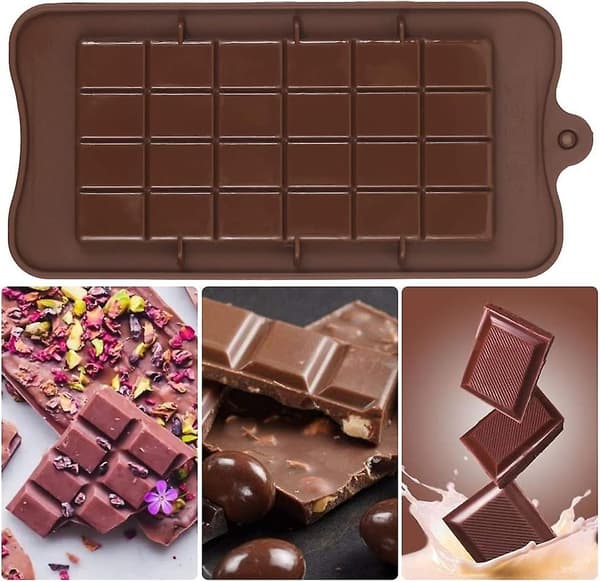 Chokolade Silikoneforme, ?Brytbara Slik- og Energibar Silikoneforme, 6-pak